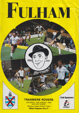 Fulham v Tranmere Rovers Match Programme 1989-08-19